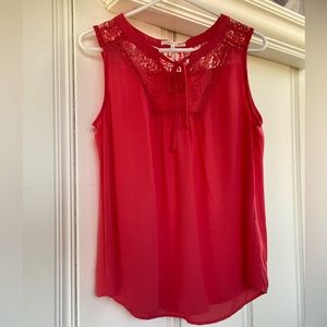 Coral Sleeveless Top
